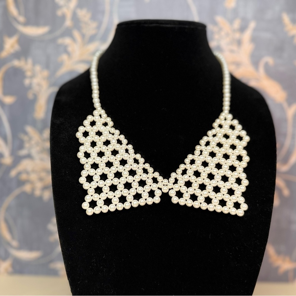 Vintage Estate Faux Pearl Peter Pan Collar Necklace Lot A63